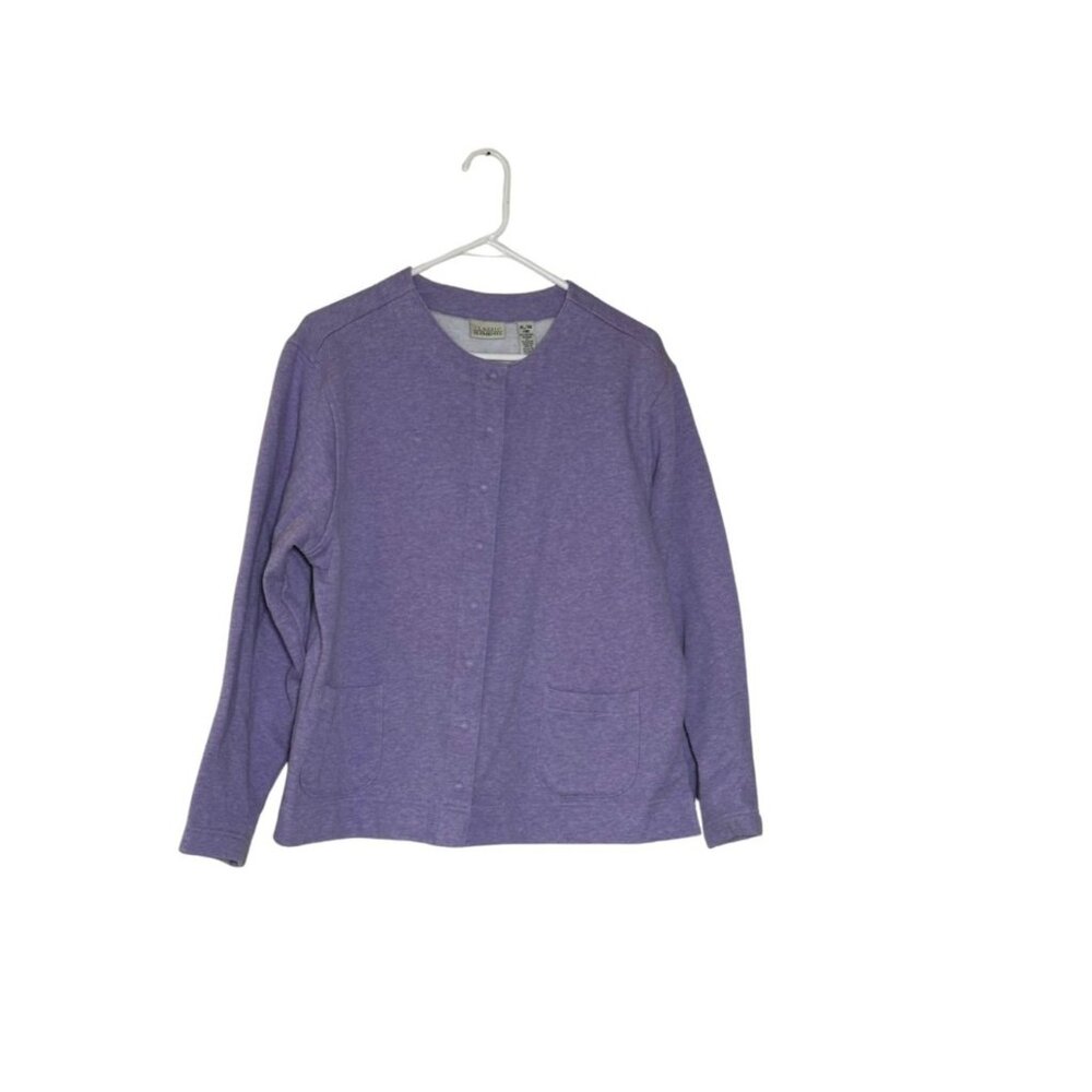 Vintage Classic Elements  XL Violet Cardigan Sweater Long Sleeve Button-Up - Picture 2 of 7